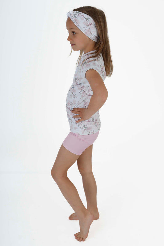 Triko s krátkým rukávem - Pudr květ