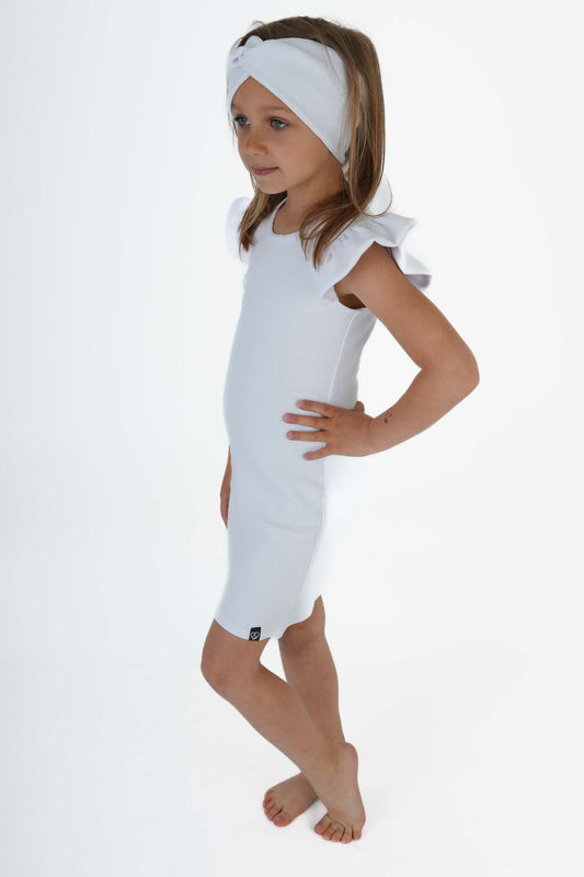 Šaty rib s křidélky - neutrální barvy