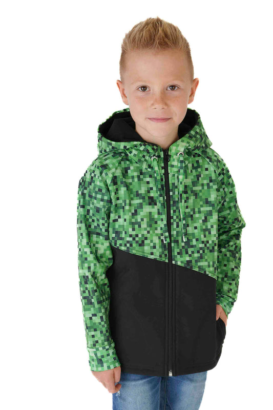 Softshellová bunda - Zelená kostka