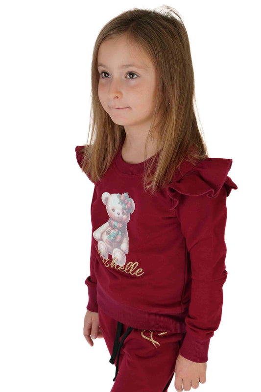 Mikina s kanýrem a medvídkem glitter