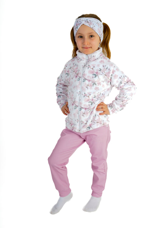 Softshellové kalhoty pudr květ