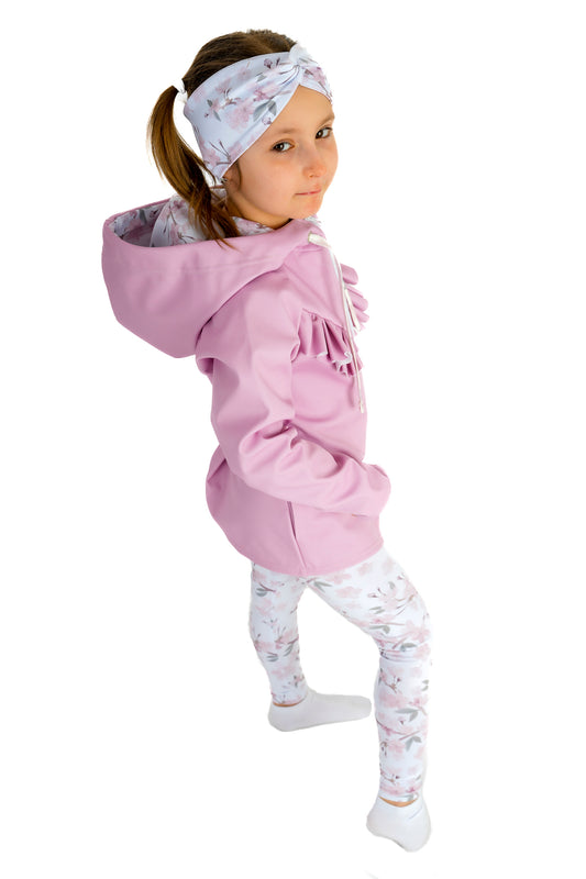 Softshellová bunda pudr květ