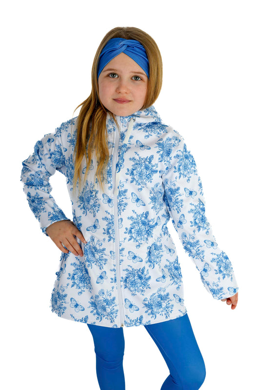 Softshellový kabát modrý motýl