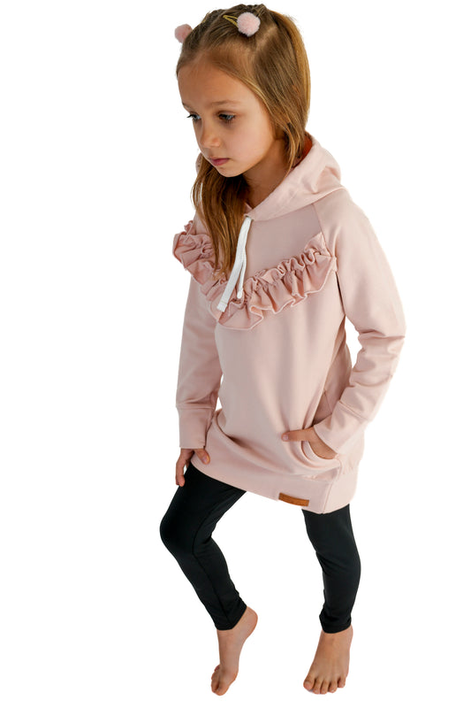 Mikinové šaty s volánky