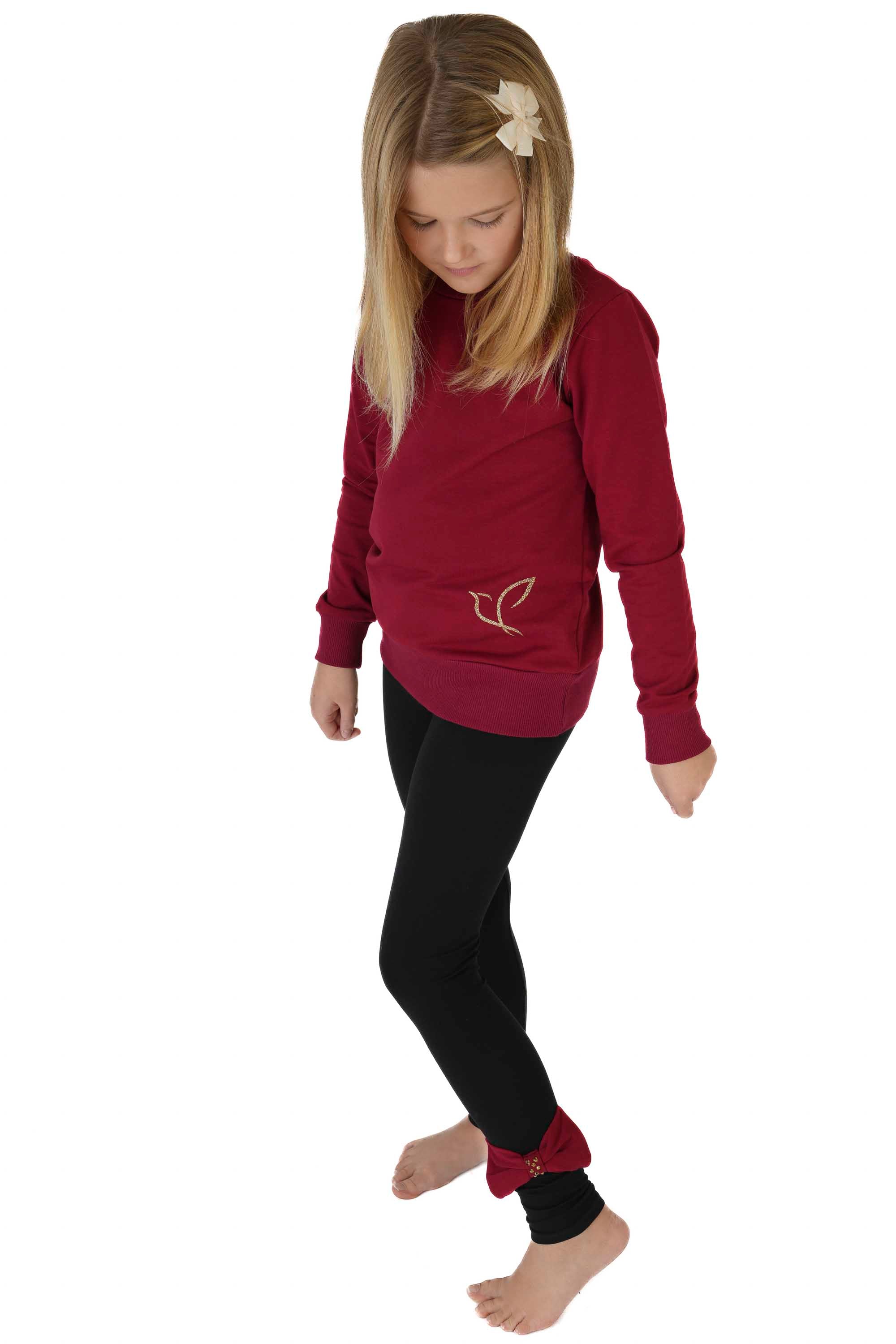 Mikina dětská s mašlí na zádech a kamínky