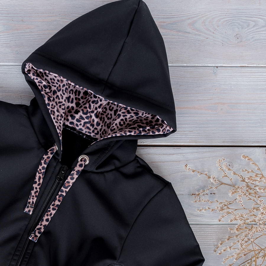 Softshellový kabát s fleecem Černý+Gepard