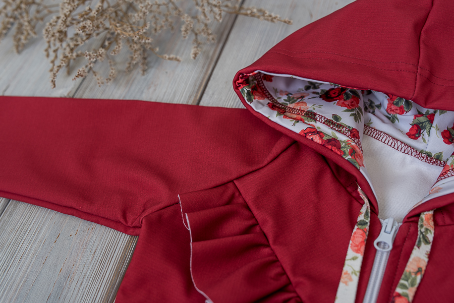 Softshellová bunda s fleecem Karmínová+růže