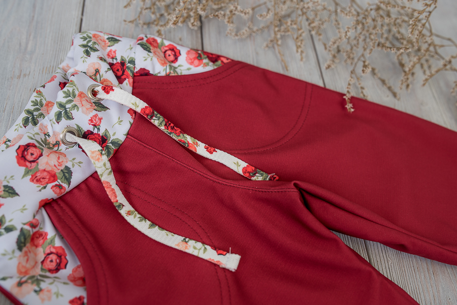 Softshellové kalhoty bez zateplení Karmínové+růže