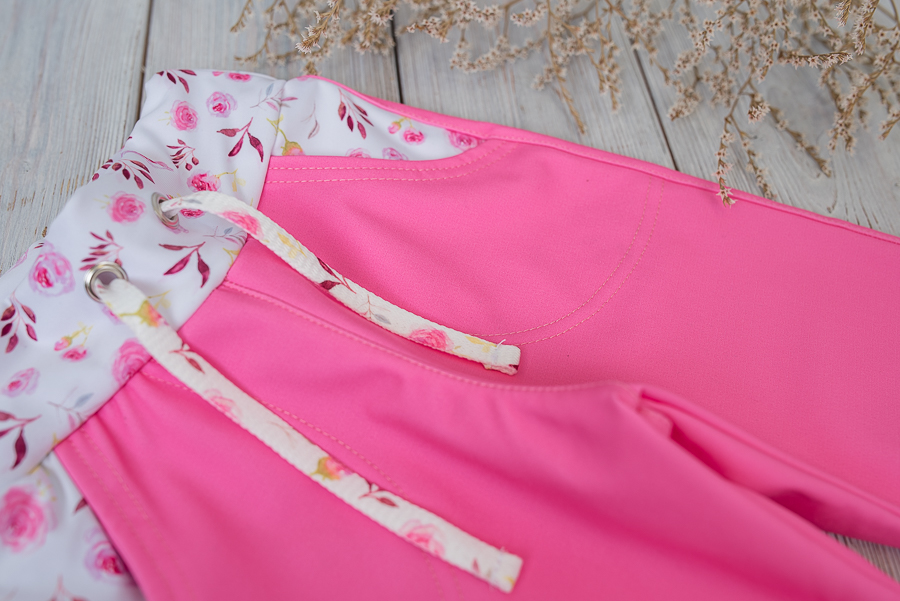 Softshellové kalhoty bez zateplení Pink+růže