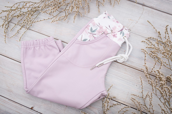 Softshellové kalhoty bez zateplení Růžové+Květy