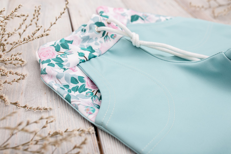 Softshellové kalhoty s fleecem Světlé Tyrkysové+Květy