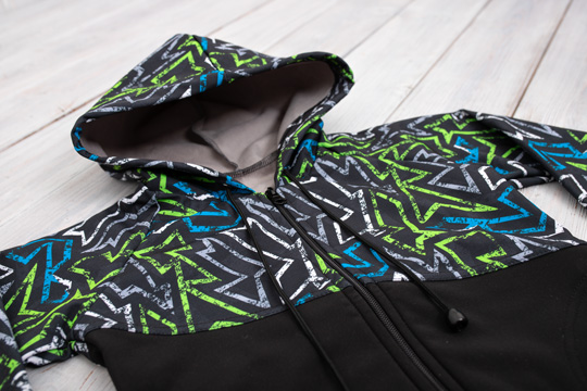 Softshellová bunda bez zateplení Grafity+zelená