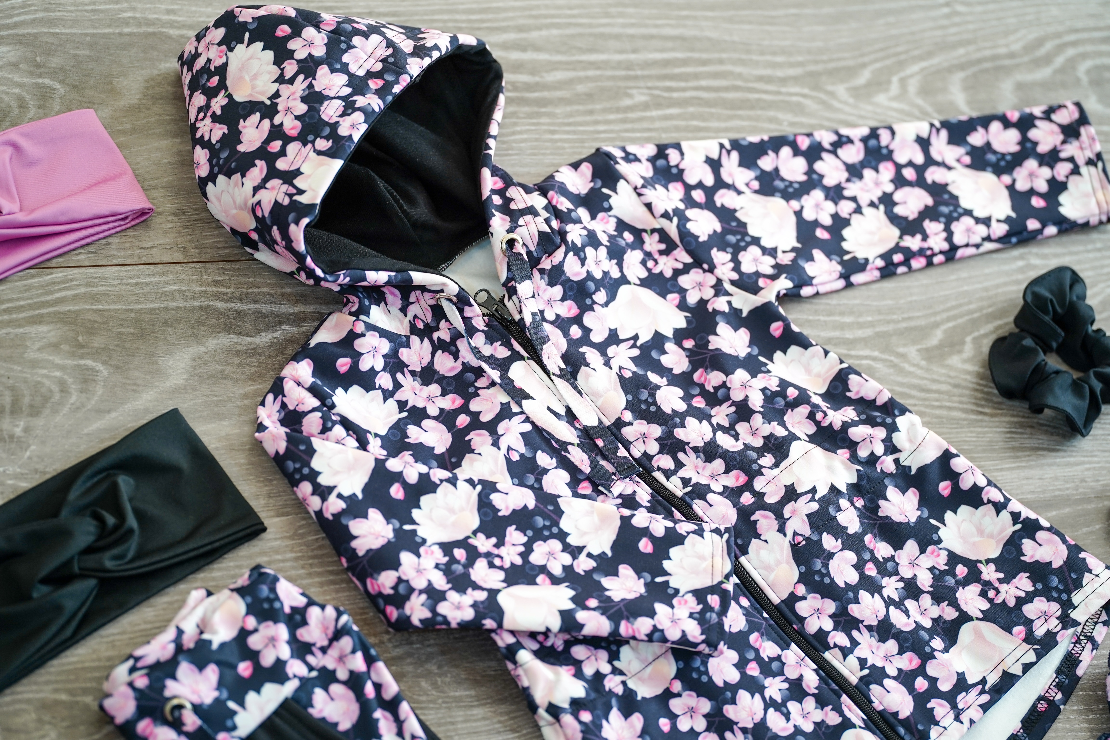 Softshellový kabát s fleecem Květy magnolie