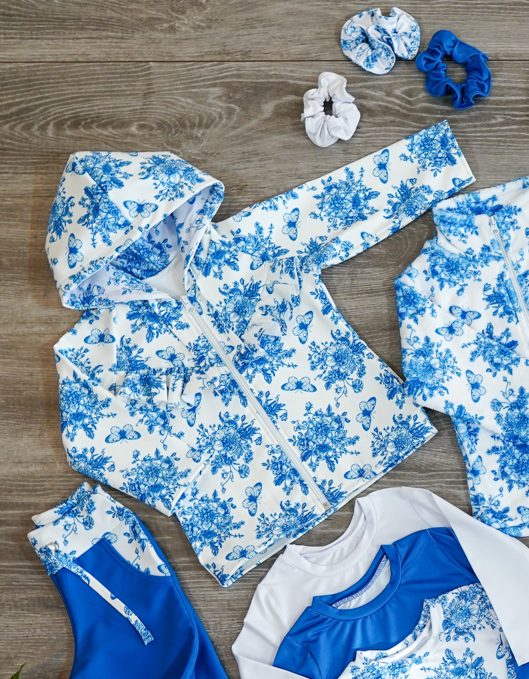 Softshellová bunda bez zateplení Vzor modrý motýl + kanýr