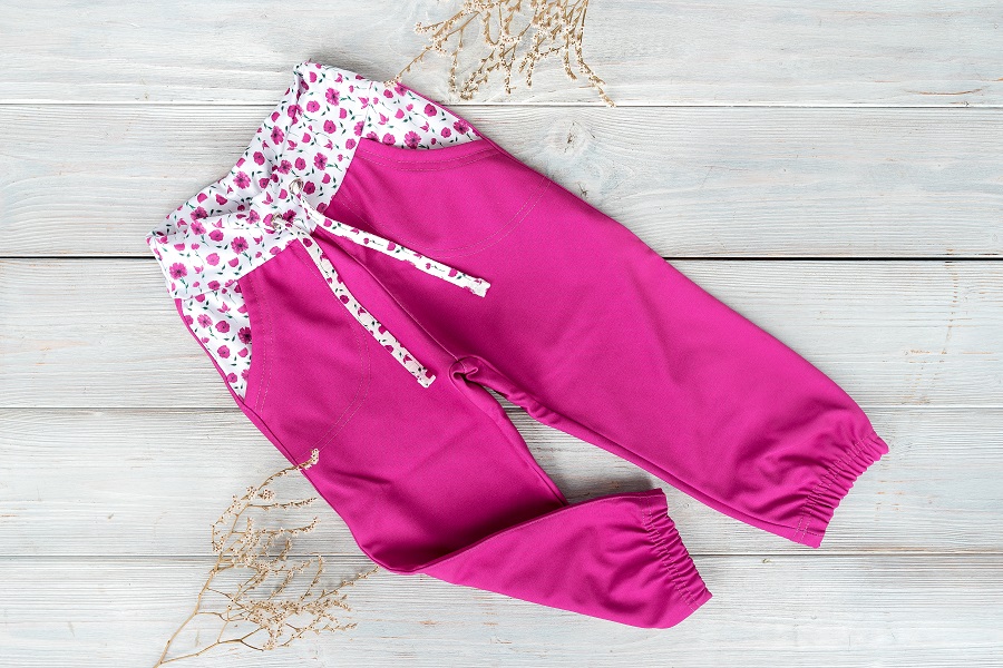 Softshellové kalhoty bez zateplení Růžové+Mák