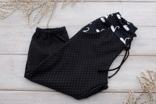 Softshellové kalhoty bez zateplení Černé+Labutě