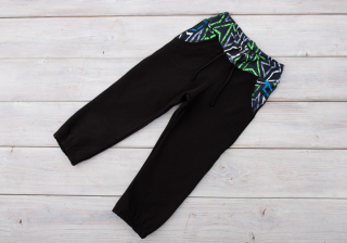Softshellové kalhoty s fleecem Černé+Grafity+zelená