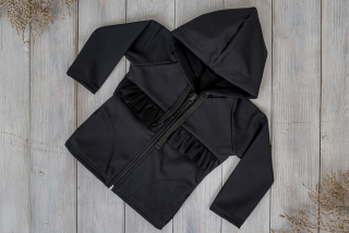 Softshellová bunda s fleecem Celá Černá+rovný kanýr